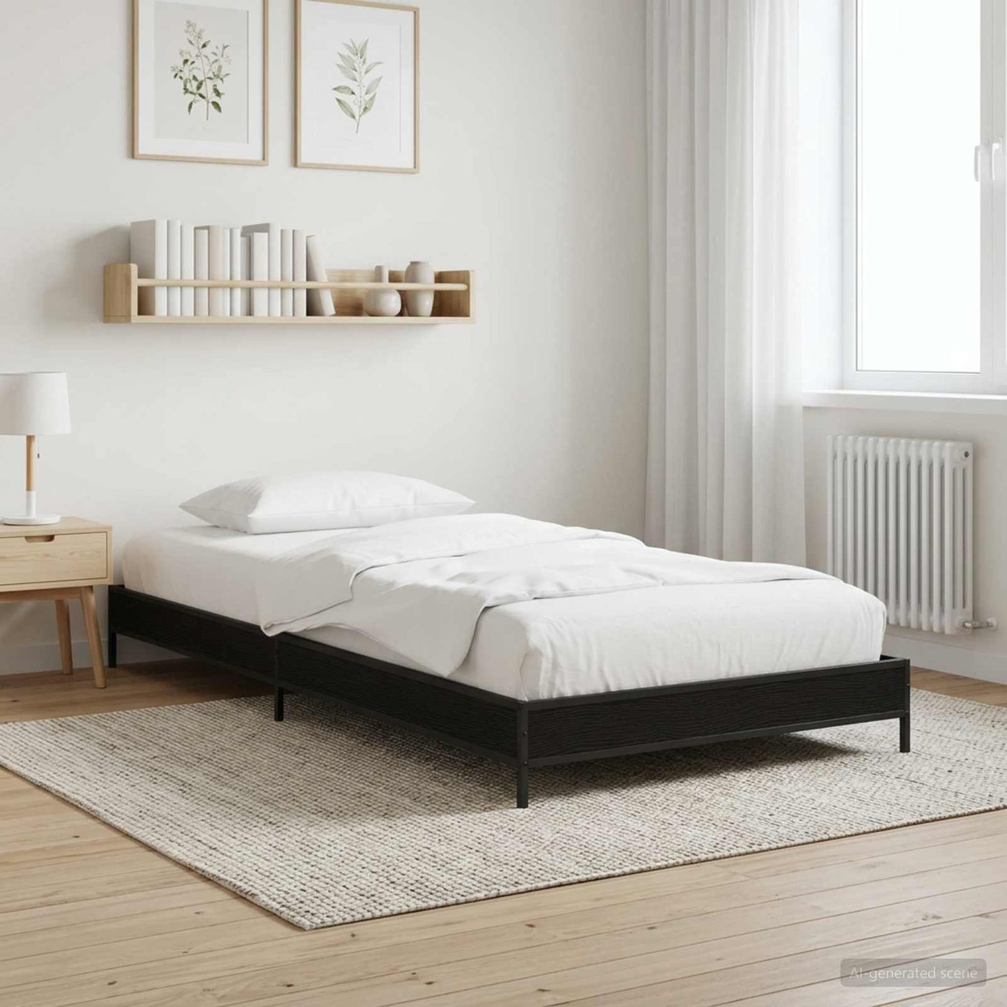 vidaXL Bed Frame Black Oak 80 x 200 cm Engineered Wood