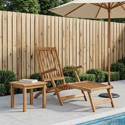 vidaXL Folding Deck Chair Natural Solid Teak Wood
