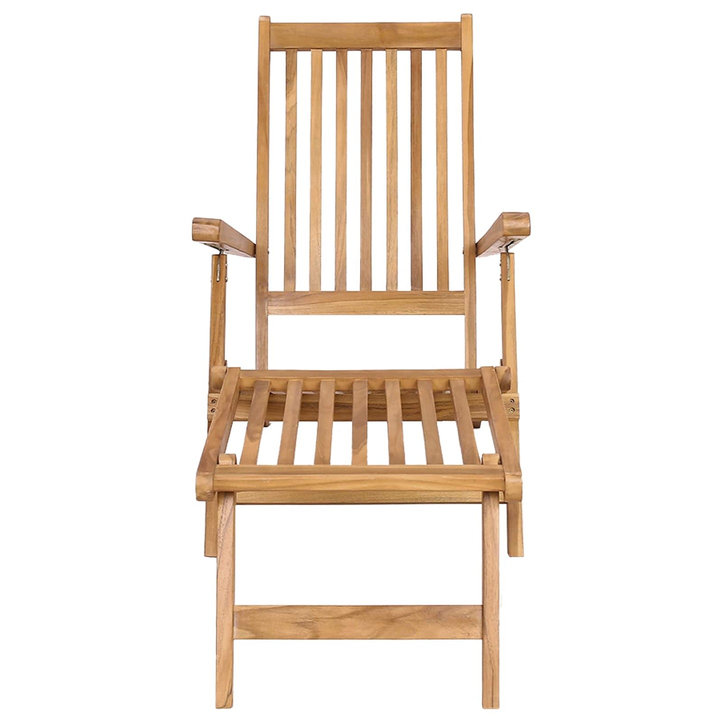 vidaXL Folding Deck Chair Natural Solid Teak Wood