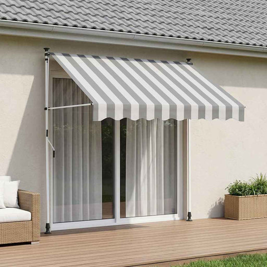 vidaXL Manual Retractable Awning Anthracite and White 100 cm