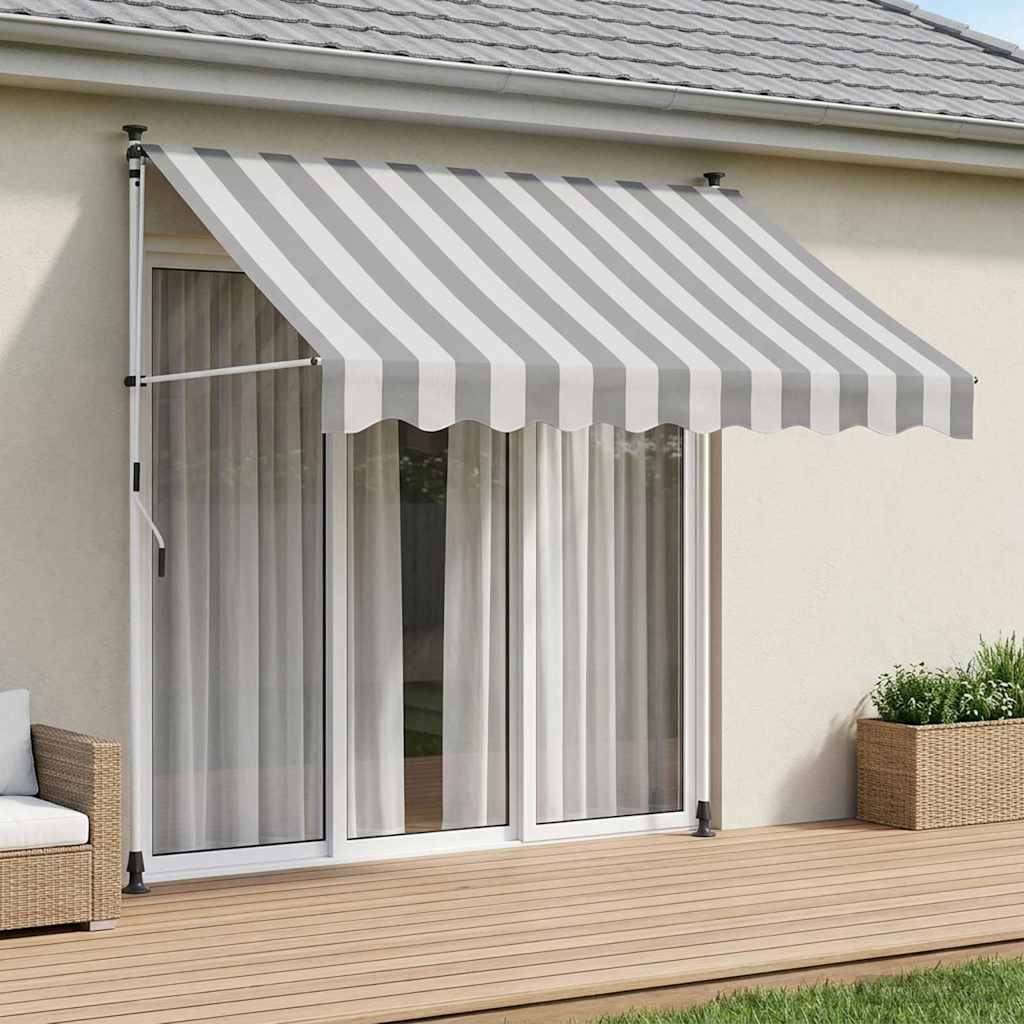 vidaXL Manual Retractable Awning Anthracite and White 150 cm
