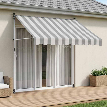 vidaXL Manual Retractable Awning Anthracite and White 150 cm