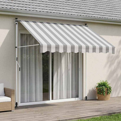 vidaXL Manual Retractable Awning Anthracite and White 200 cm