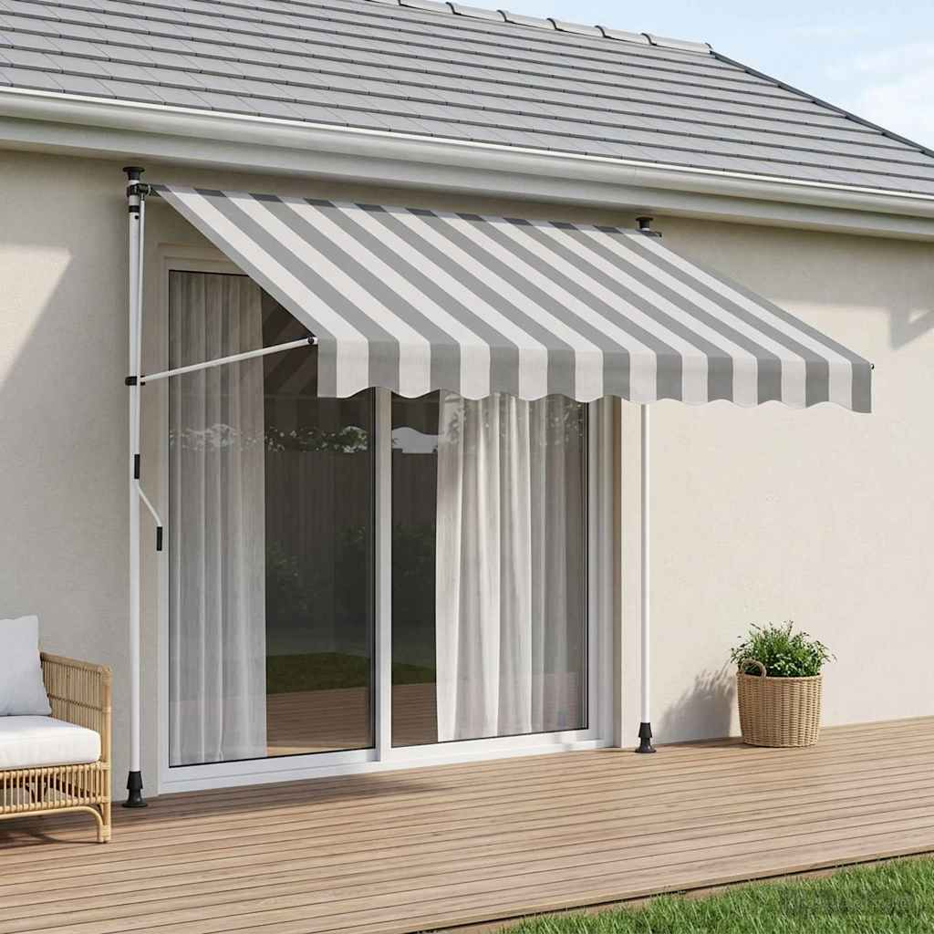 vidaXL Manual Retractable Awning Anthracite and White 250 cm