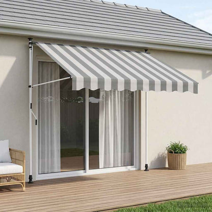vidaXL Manual Retractable Awning Anthracite and White 250 cm