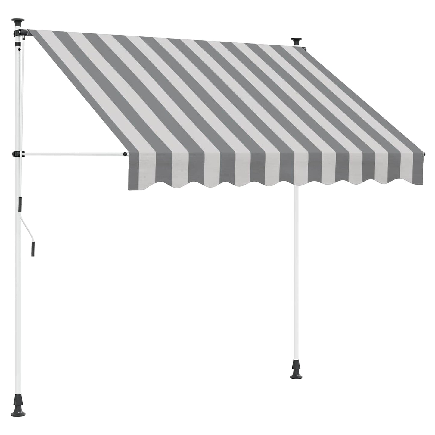 vidaXL Manual Retractable Awning Anthracite and White 250 cm