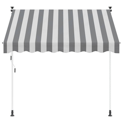 vidaXL Manual Retractable Awning Anthracite and White 250 cm