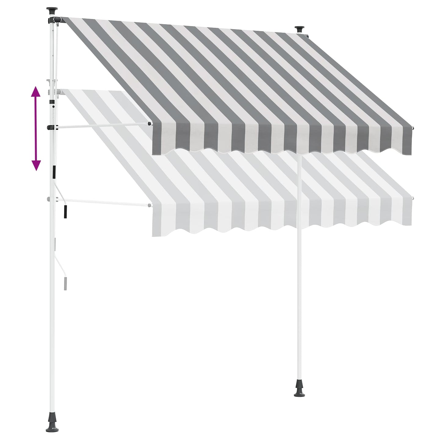 vidaXL Manual Retractable Awning Anthracite and White 250 cm