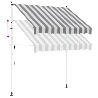 vidaXL Manual Retractable Awning Anthracite and White 250 cm