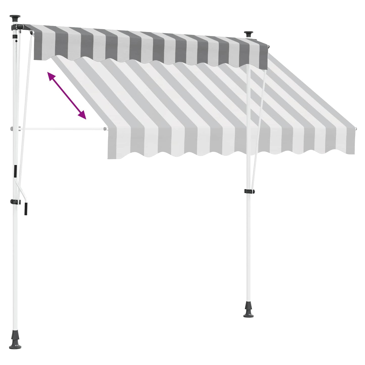 vidaXL Manual Retractable Awning Anthracite and White 250 cm