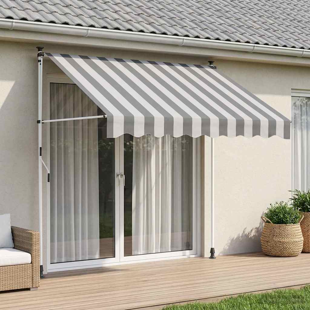 vidaXL Manual Retractable Awning Anthracite and White 300 cm