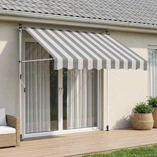 vidaXL Manual Retractable Awning Anthracite and White 300 cm