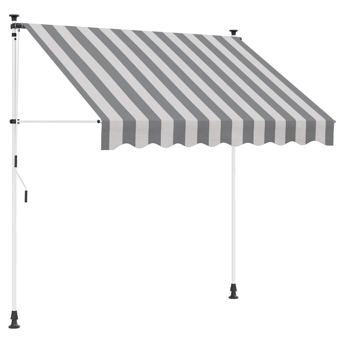 vidaXL Manual Retractable Awning Anthracite and White 300 cm