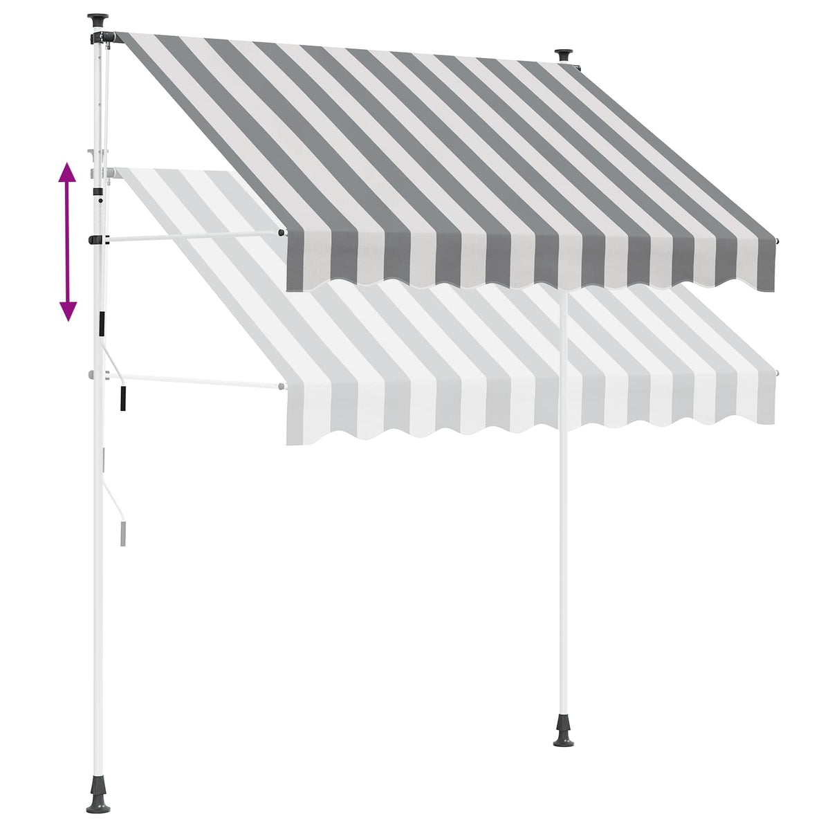 vidaXL Manual Retractable Awning Anthracite and White 300 cm