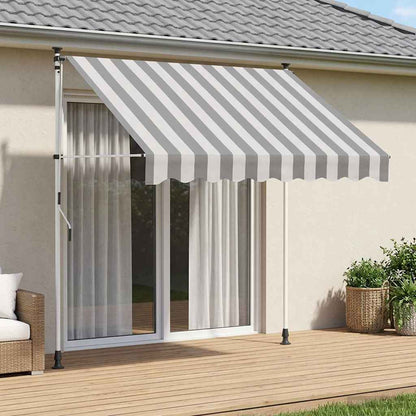 vidaXL Manual Retractable Awning Anthracite and White 350 cm