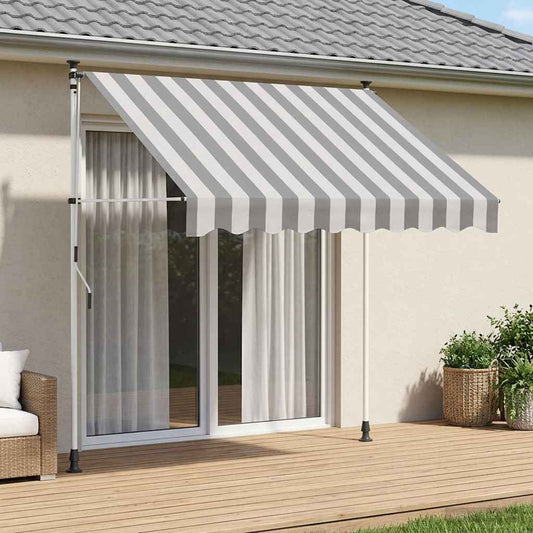vidaXL Manual Retractable Awning Anthracite and White 350 cm