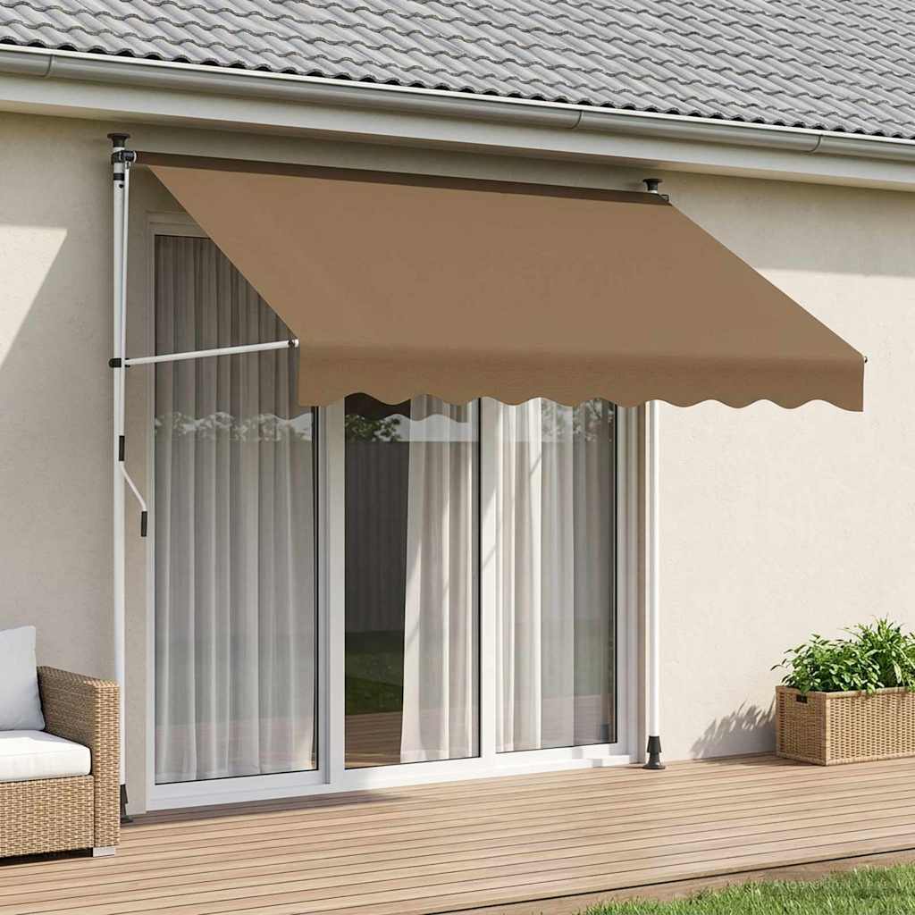 vidaXL Manual Retractable Awning Beige 100 cm
