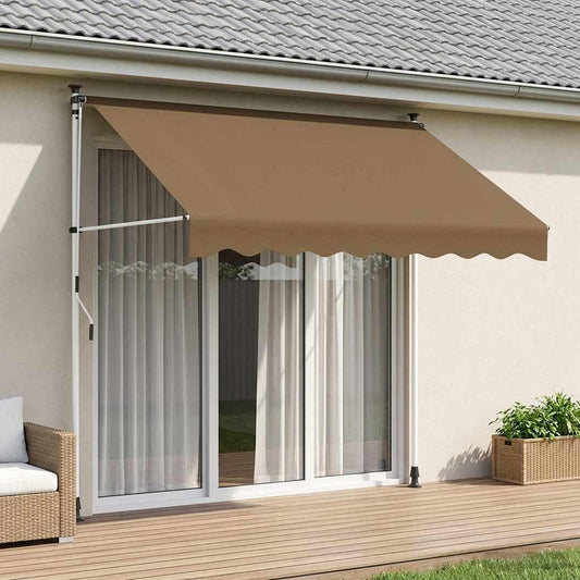 vidaXL Manual Retractable Awning Beige 100 cm