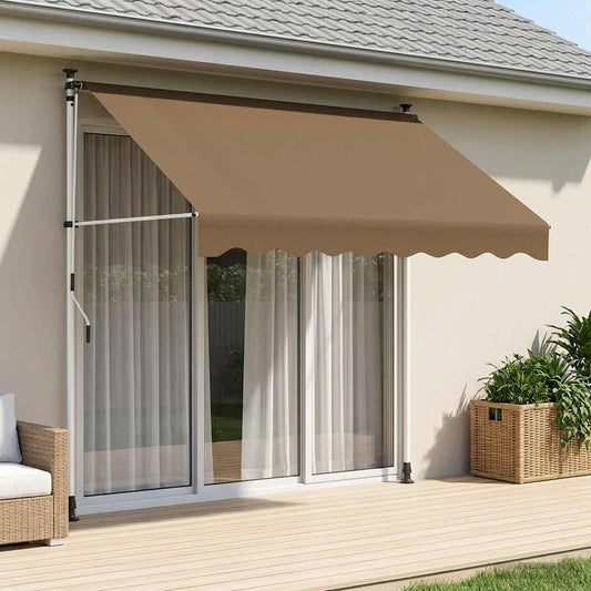 vidaXL Manual Retractable Awning Beige 150 cm