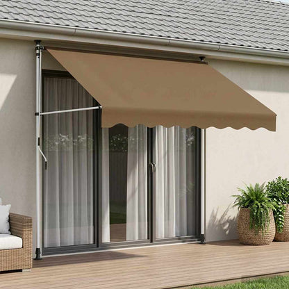 vidaXL Manual Retractable Awning 180 g / m² Polyester with PU Coated