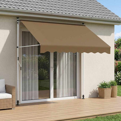 vidaXL Manual Retractable Awning Beige 250 cm