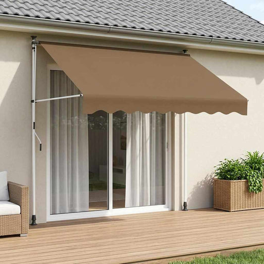 vidaXL Manual Retractable Awning Beige 300 cm