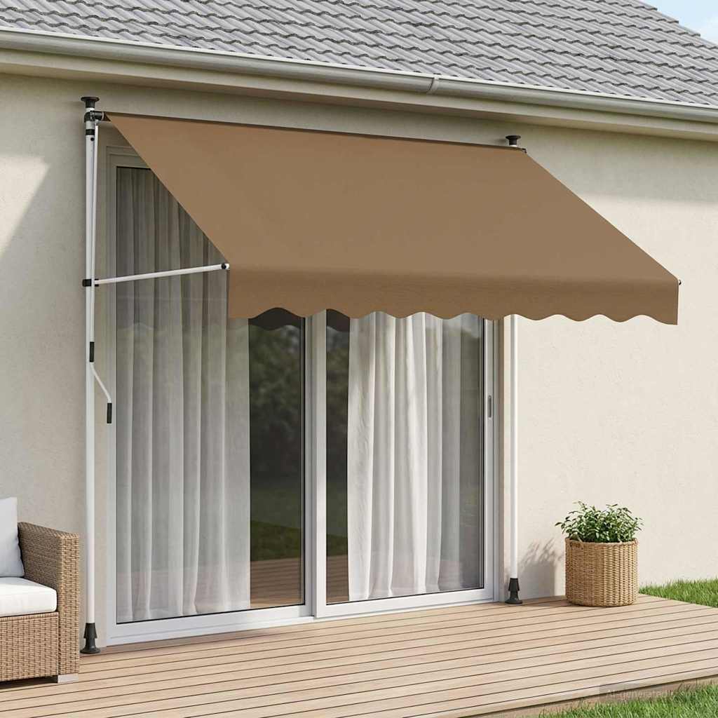 vidaXL Manual Retractable Awning Beige 350 cm