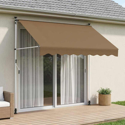 vidaXL Manual Retractable Awning Beige 350 cm