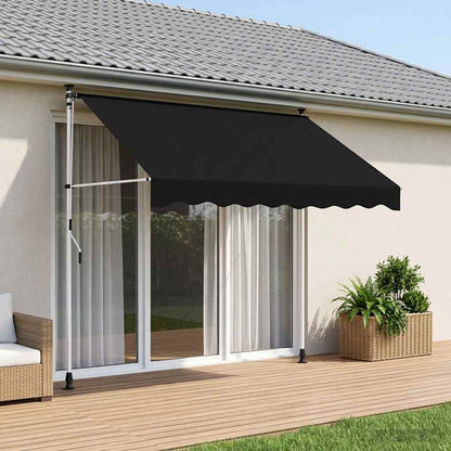 vidaXL Manual Retractable Awning Black 250 cm