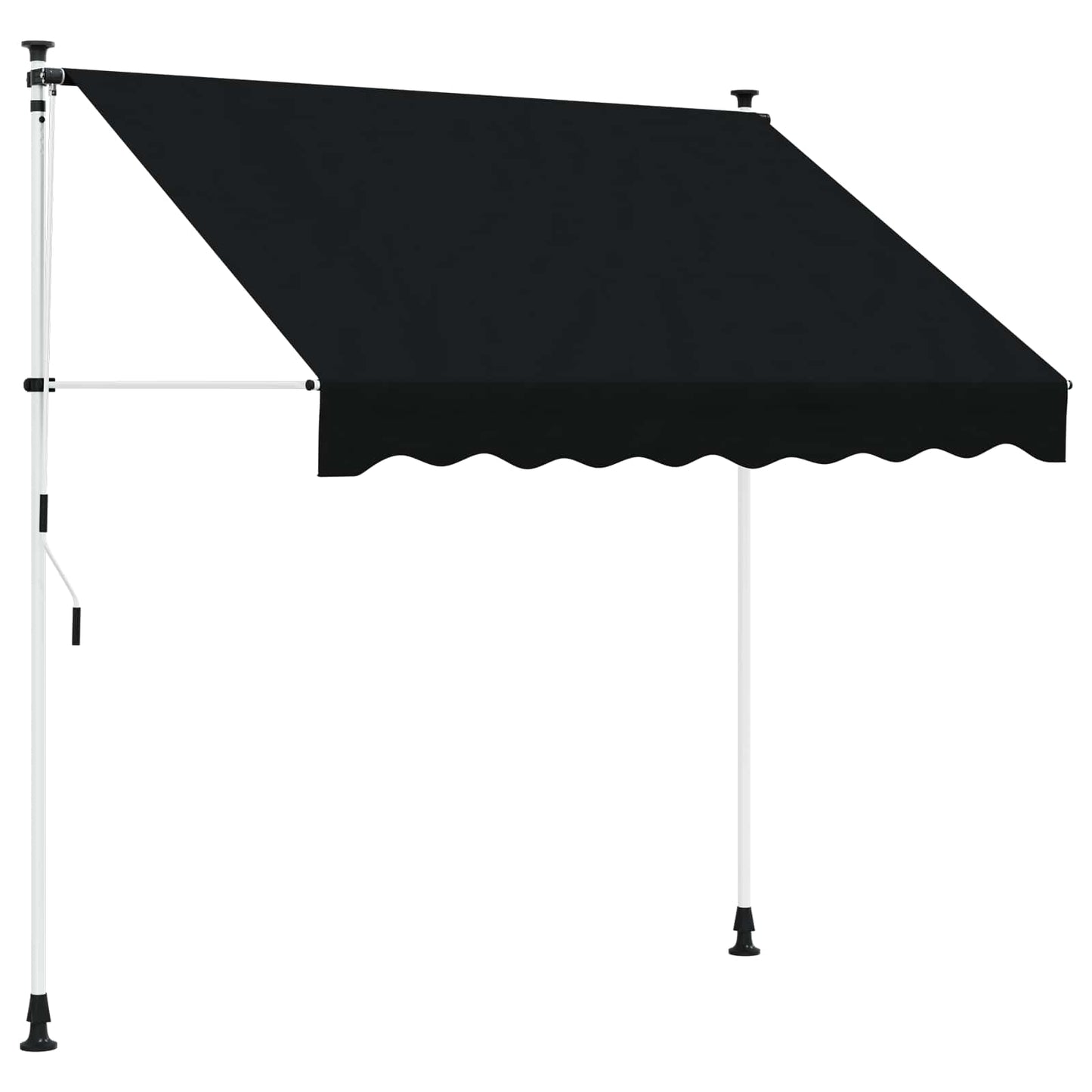 vidaXL Manual Retractable Awning Black 250 cm
