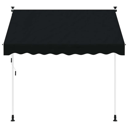 vidaXL Manual Retractable Awning Black 250 cm