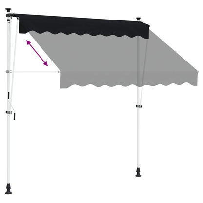 vidaXL Manual Retractable Awning Black 250 cm