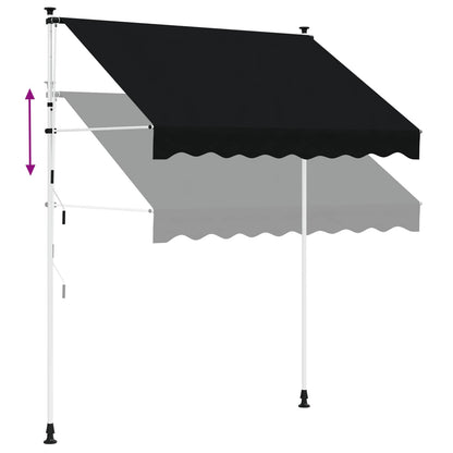 vidaXL Manual Retractable Awning Black 250 cm