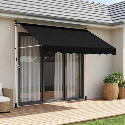 vidaXL Manual Retractable Awning Black 400 cm