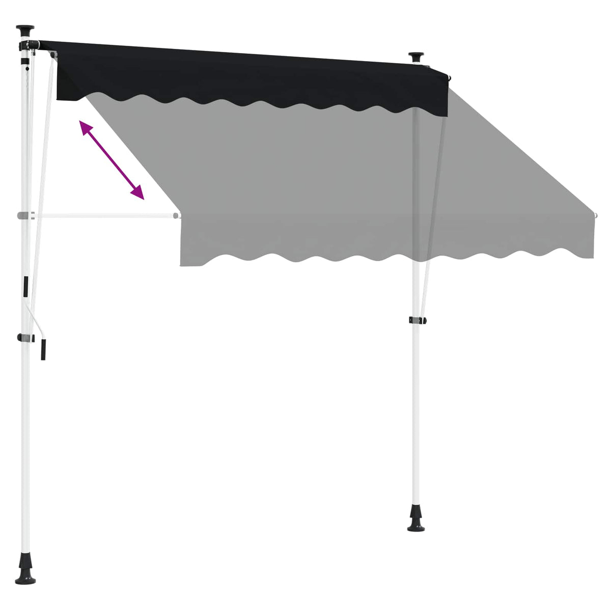 vidaXL Manual Retractable Awning Black 400 cm