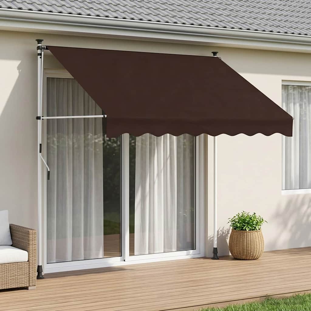 vidaXL Manual Retractable Awning Brown 100 cm