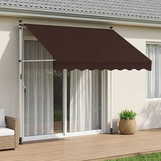vidaXL Manual Retractable Awning Brown 100 cm