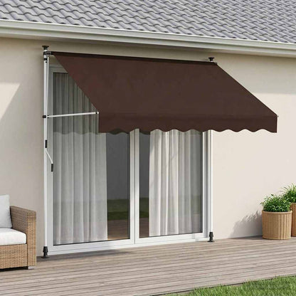 vidaXL Manual Retractable Awning Brown 150 cm