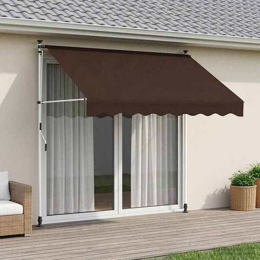 vidaXL Manual Retractable Awning Brown 150 cm