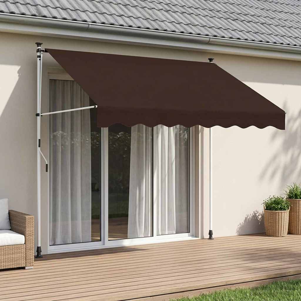 vidaXL Manual Retractable Awning Brown 200 cm