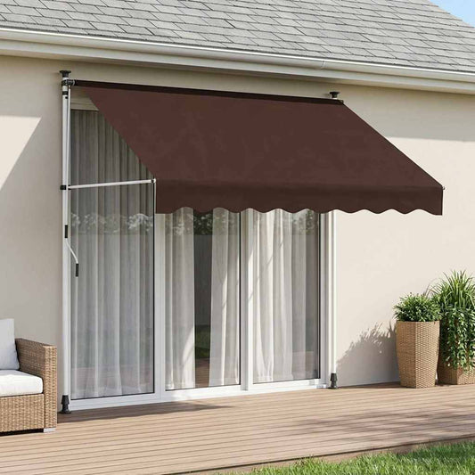 vidaXL Manual Retractable Awning Brown 250 cm