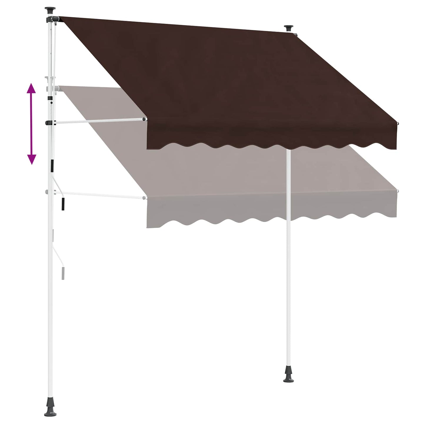 vidaXL Manual Retractable Awning Brown 250 cm