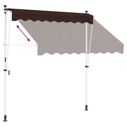 vidaXL Manual Retractable Awning Brown 250 cm
