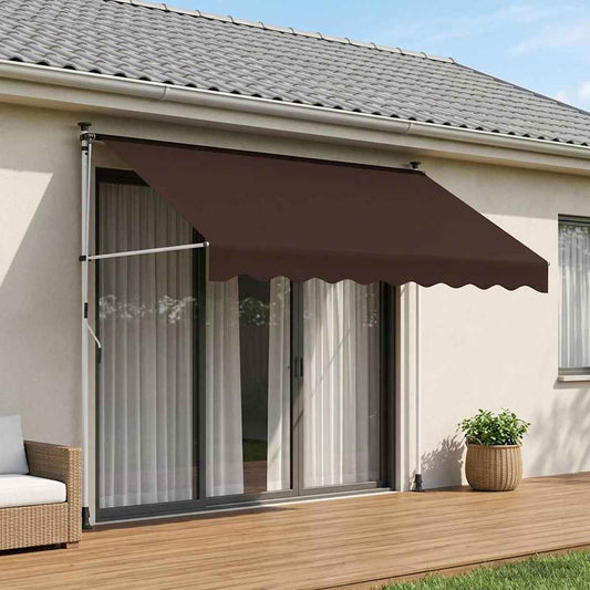 vidaXL Manual Retractable Awning Brown 300 cm