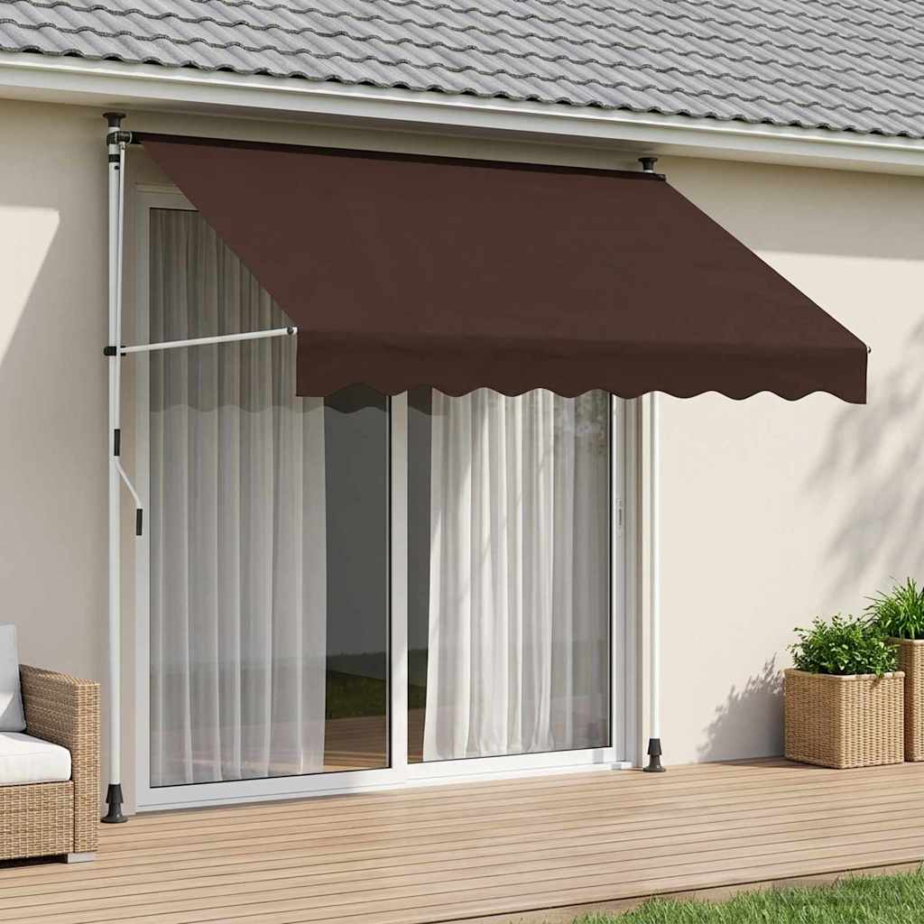 vidaXL Manual Retractable Awning Brown 350 cm