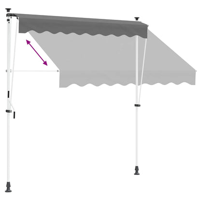 vidaXL Manual Retractable Awning 180 g / m² Polyester with PU Coated