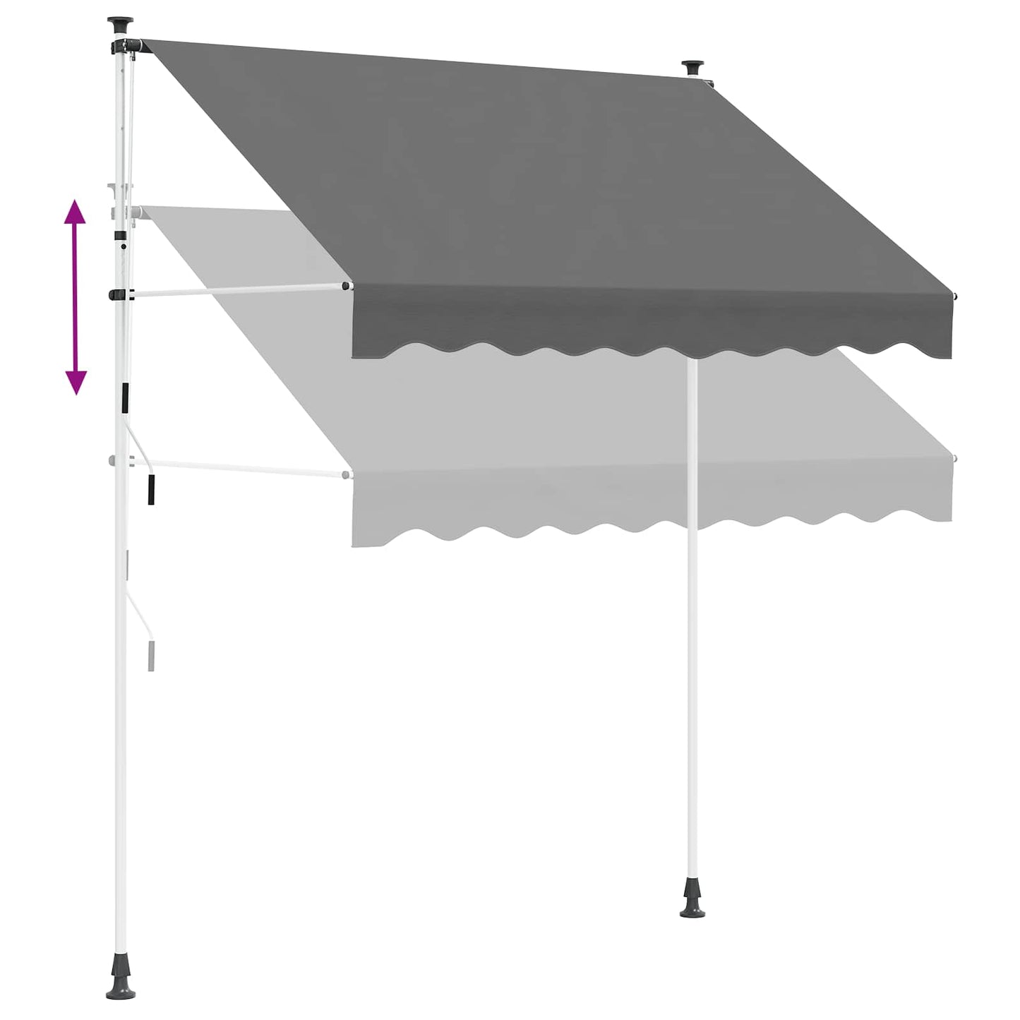vidaXL Manual Retractable Awning Light Grey 150 cm