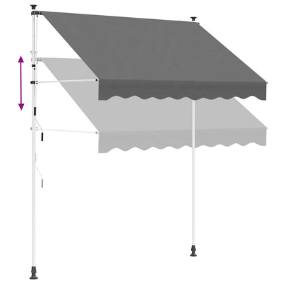 vidaXL Manual Retractable Awning 180 g / m² Polyester with PU Coated