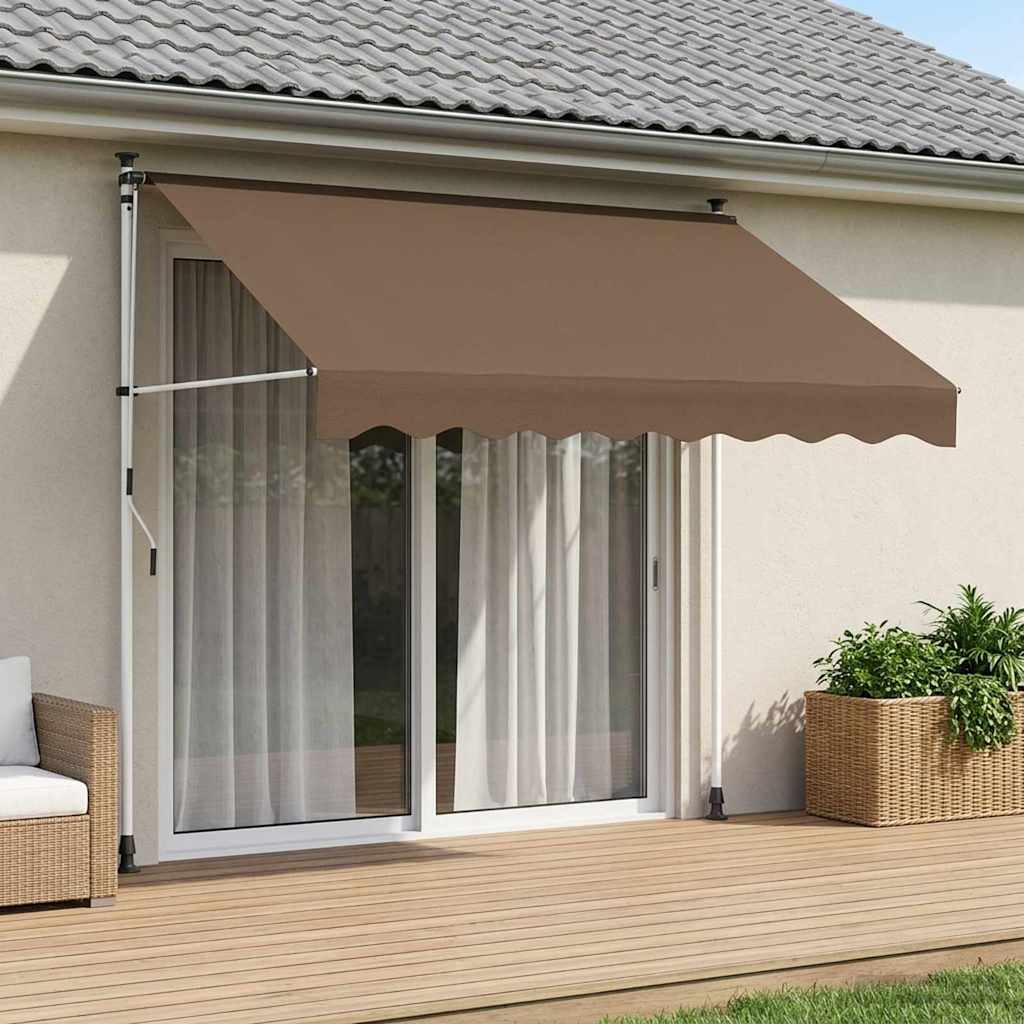 vidaXL Manual Retractable Awning Taupe 100 cm