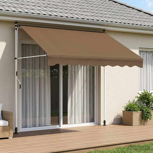 vidaXL Manual Retractable Awning Taupe 150 cm